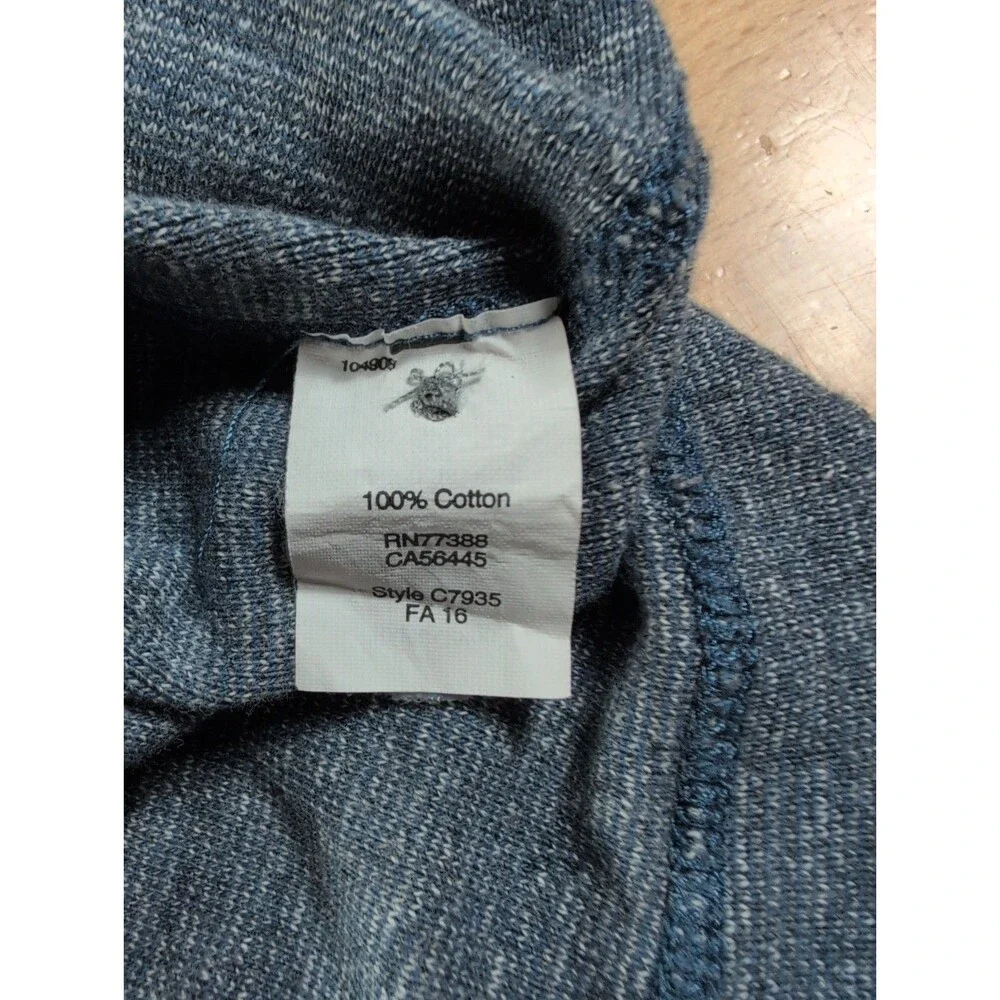 J. Crew Men’s Long Sleeve Blue 3 Button Henley Cotton Shirt Size Large